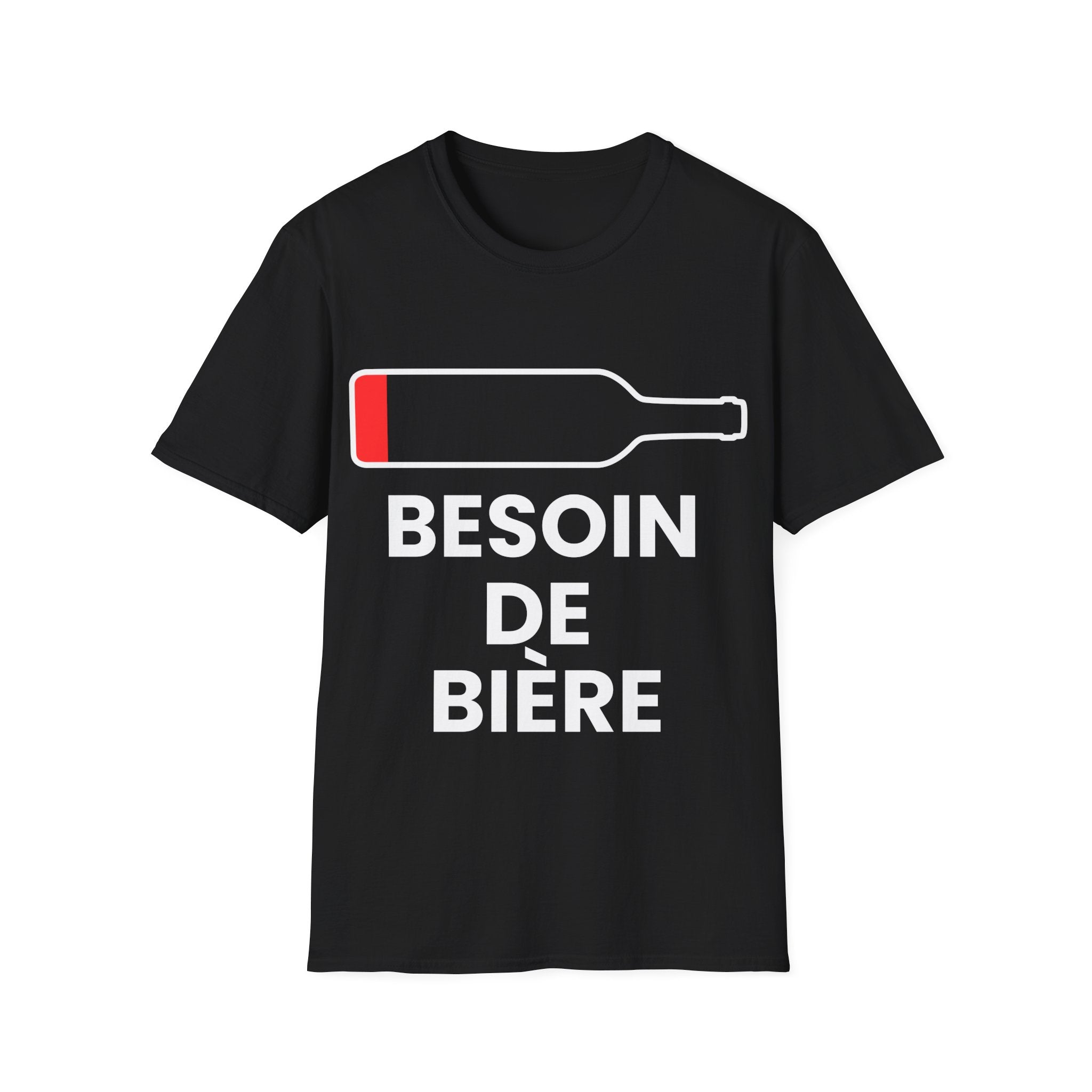 T-shirt Humour "Faire Bière Pas Guerre" Noir, Marque Gildan, Tailles S à 3XL, Neuf