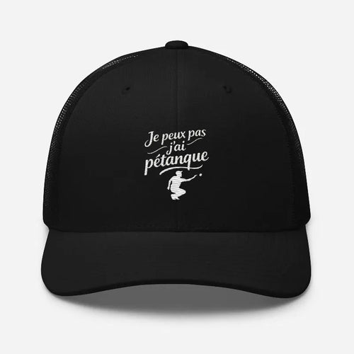 Casquette je peux pas j'ai pétanque Noir