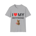 T-shirt i love my boyfriend Gris clair