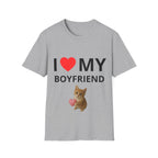 T-shirt i love my boyfriend Gris clair